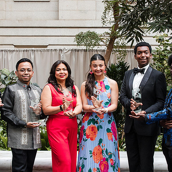 2026 youth advocates of the year awardees holding their trophies.