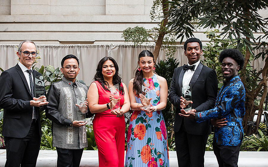 2026 youth advocates of the year awardees holding their trophies.